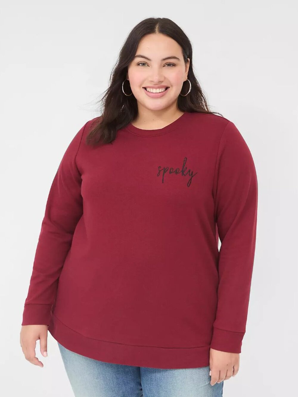 Lane Bryant Burgundy Cozy Pullover Sweatshirt